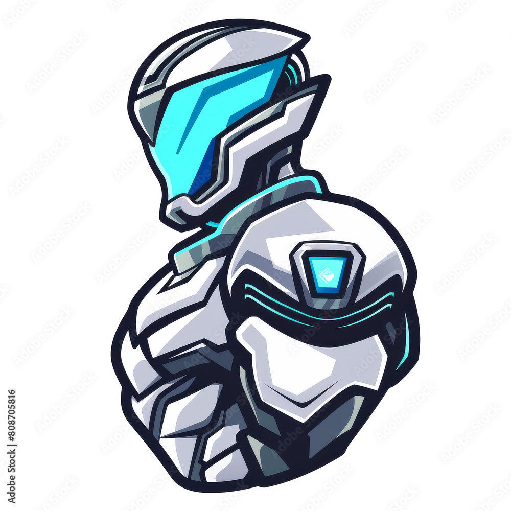 Futuristic knight with glowing visor Futuristic knight with glowing visor