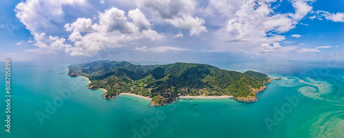 Island Koh Lanta with beautiful panoramic bird's-eye view Krabi Province, Thailand, Asia