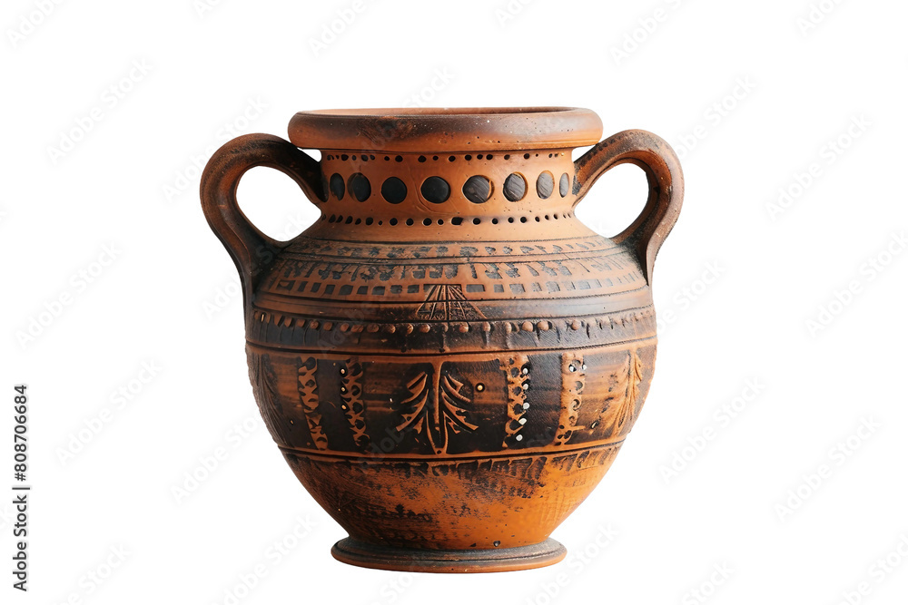 Ancient Greek Pottery isolated on transparent background
