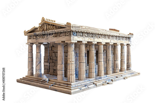 Ancient Greek Temples isolated on transparent background