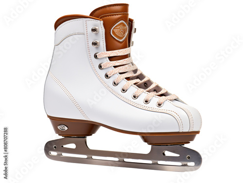 a white and brown ice skate photo