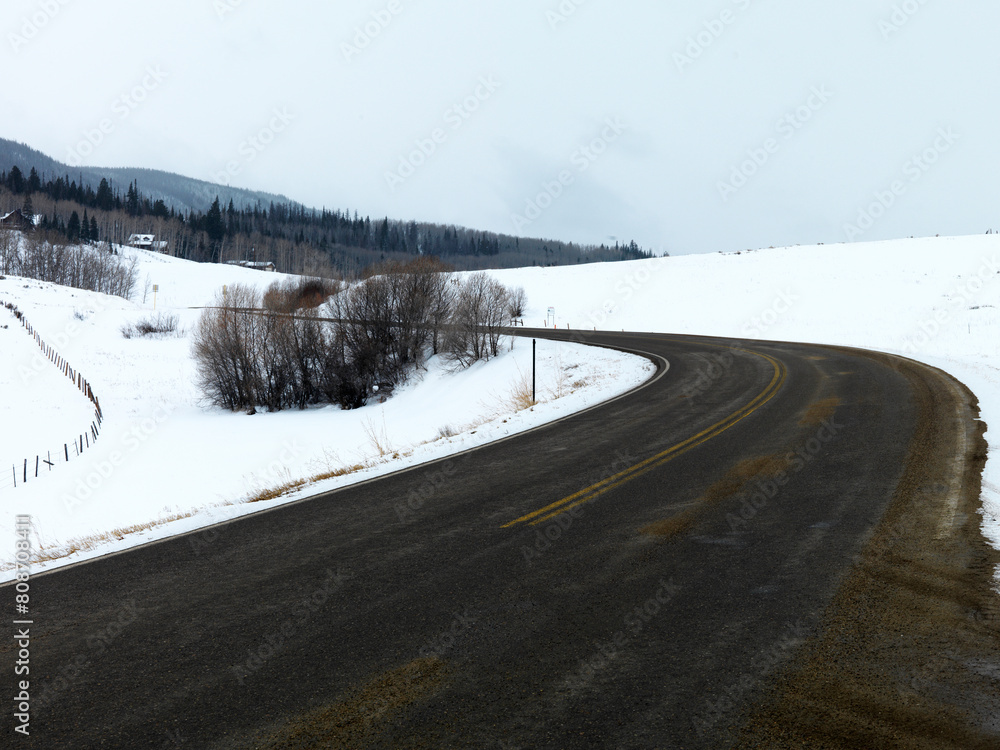 Fototapeta premium Snow road