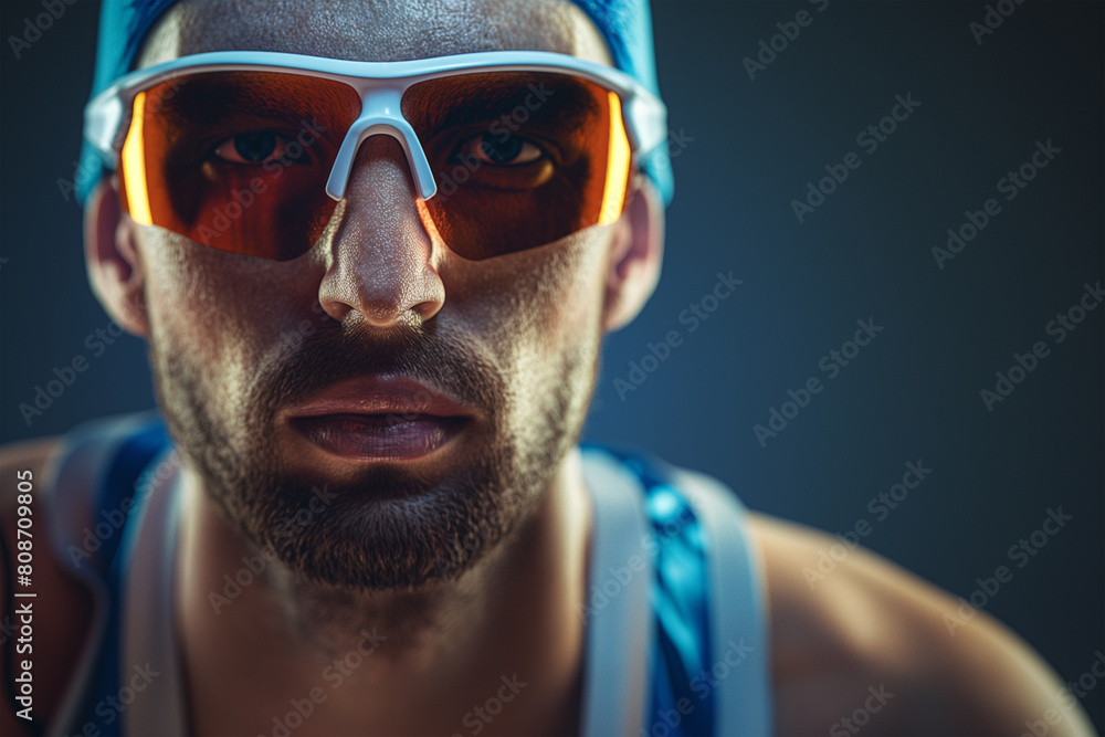 Portrait of a Olympic sports athlete isolated