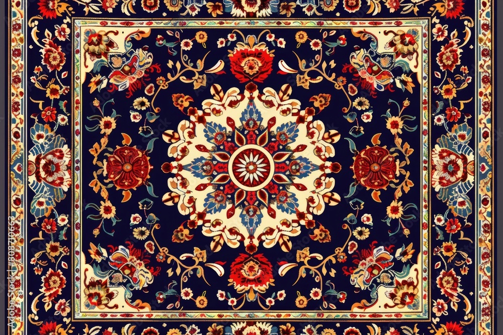 The carpet design with a wool texture features an pattern in the Persian style. The carpet design with a wool texture features an pattern in the Persian style.