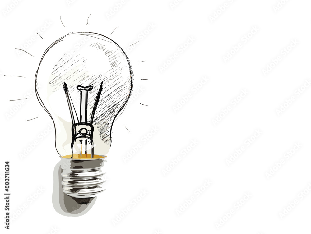 white background, A light bulb transitioning into a pencil sketch to represent the evolution of an idea., very simple and isolate in the style of animated illustrations, white background white background, A light bulb transitioning into a pencil sketch to represent the evolution of an idea., very simple and isolate in the style of animated illustrations, white background
