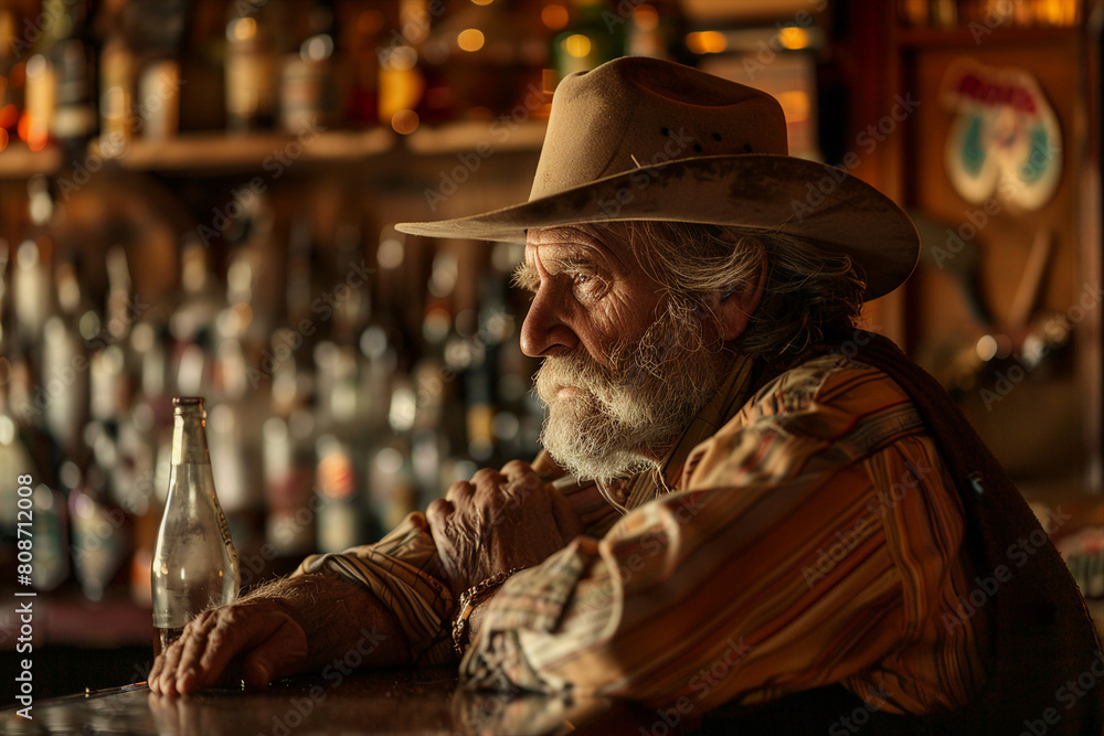 Generative AI picture Portrait of wild west retro movie western city town with cowboys and cowgirls and horses Generative AI picture Portrait of wild west retro movie western city town with cowboys and cowgirls and horses