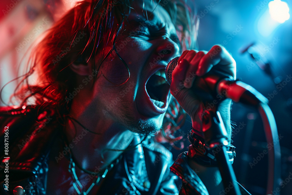 Crazy rockers at rock concert in night club heavy metal performance rock and roll lifestyle Generative AI Crazy rockers at rock concert in night club heavy metal performance rock and roll lifestyle Generative AI