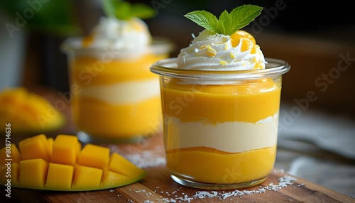 Layered Mango Dessert with Whipped Cream