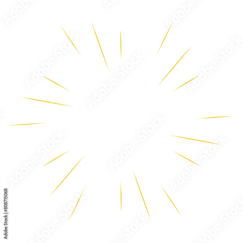 Vintage sunburst yellow lines. Hand frawn vector ilistration