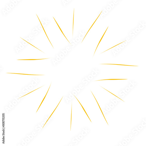 Vintage sunburst yellow lines. Hand frawn vector ilistration photo