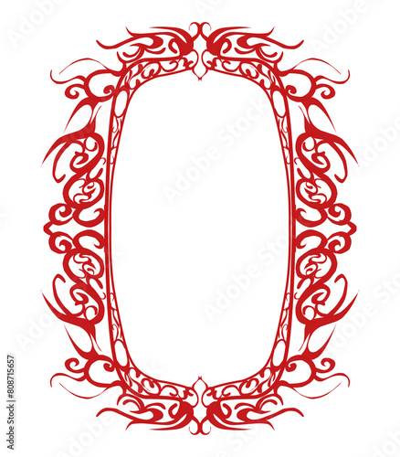 Red abstract vintage frame illustration. Perfect for invitation cards, greetings, banners, posters