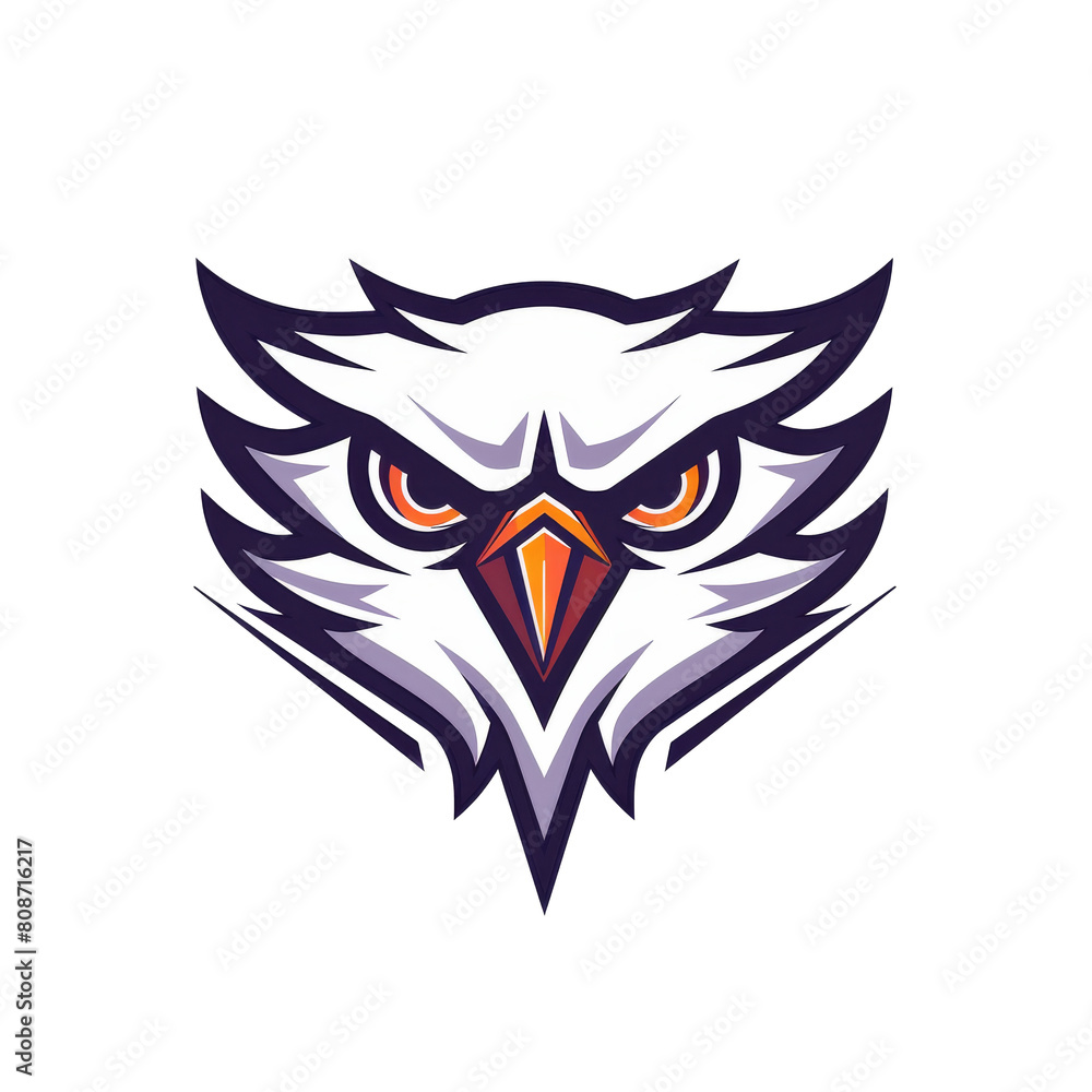 Intense owl mascot with a fierce gaze Intense owl mascot with a fierce gaze