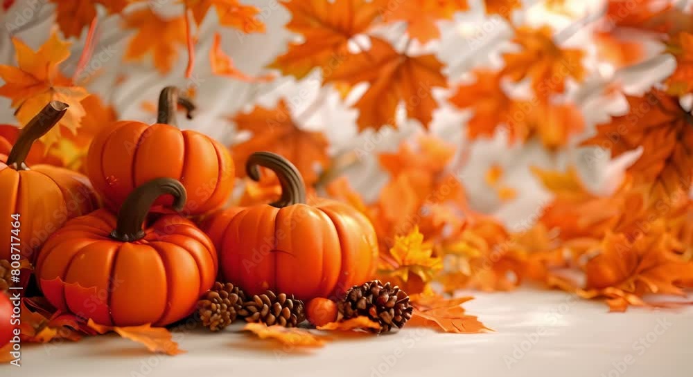 Thanksgivingthemed 3D pumpkins maple leaves and greeting card designs for various uses. Concept Thanksgiving Decor, 3D Pumpkins, Maple Leaves, Greeting Card Designs, Holiday Festivities Thanksgivingthemed 3D pumpkins maple leaves and greeting card designs for various uses. Concept Thanksgiving Decor, 3D Pumpkins, Maple Leaves, Greeting Card Designs, Holiday Festivities