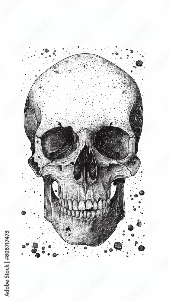 Obraz premium Creative art illustration of a skull head design