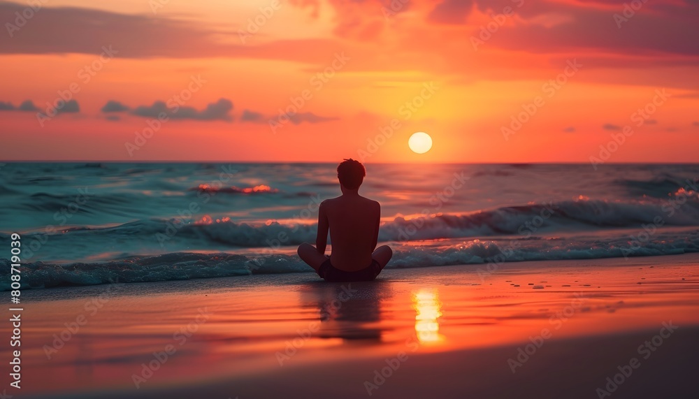 Meditative Sunset on the Beach Meditative Sunset on the Beach