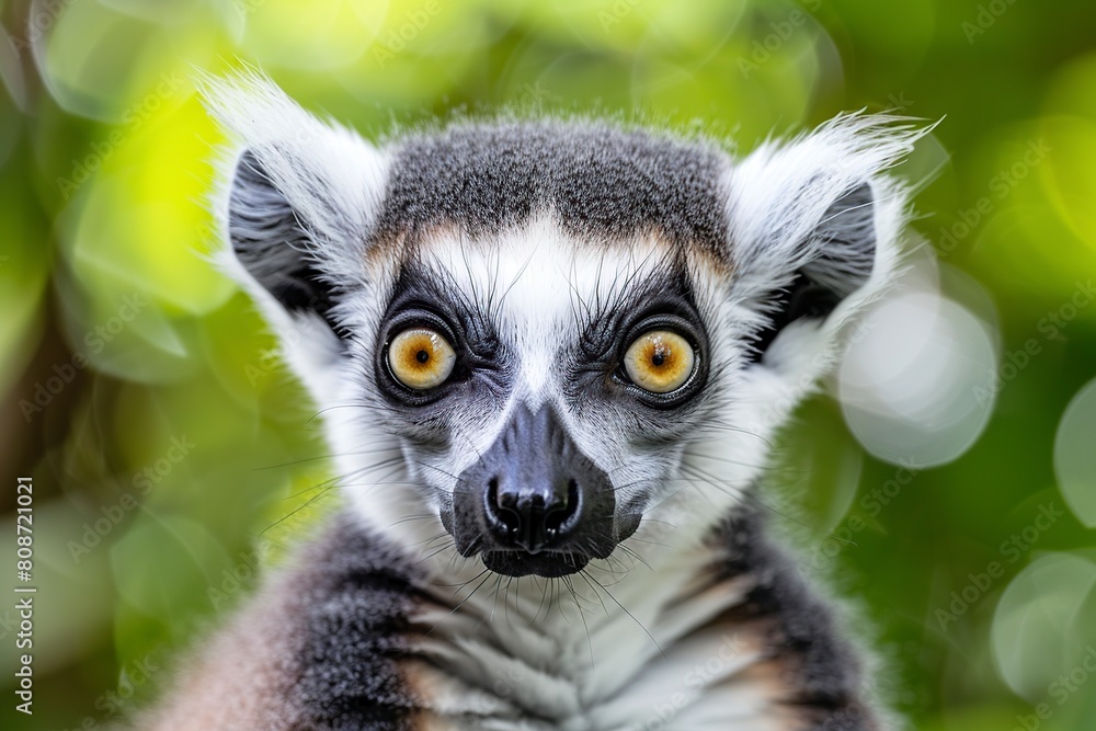Close Up of Small Lemur With Blurry Background Close Up of Small Lemur With Blurry Background