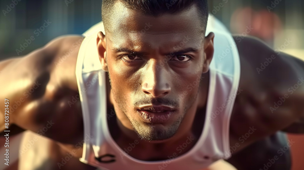 A man with a serious expression on his face is wearing a white tank top A man with a serious expression on his face is wearing a white tank top