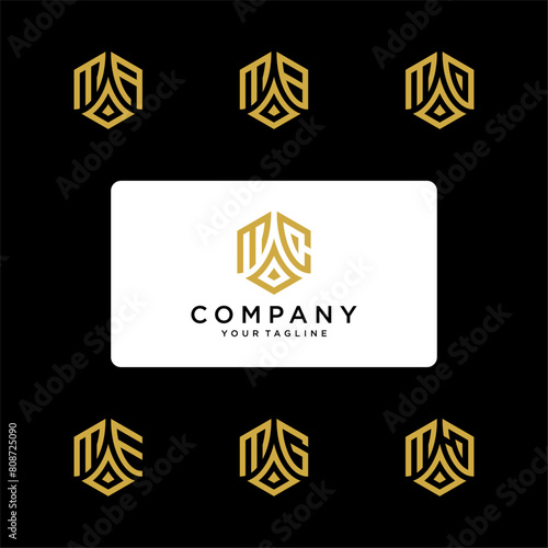 MC hexagon logo design, MCA hexagon logo design, flourish, develop, natural, organic, finance logo, real estate, suitable for your company.