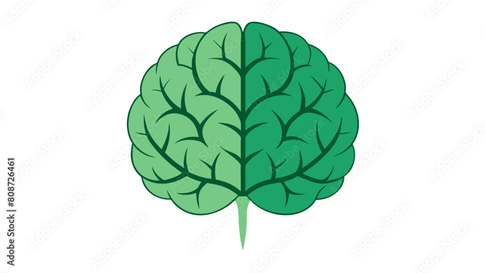 Leaf-Composed Brain Vector - symbolizes fusion of nature and intellect, eco-friendly thinking, mental growth, environmental consciousness Leaf-Composed Brain Vector - symbolizes fusion of nature and intellect, eco-friendly thinking, mental growth, environmental consciousness
