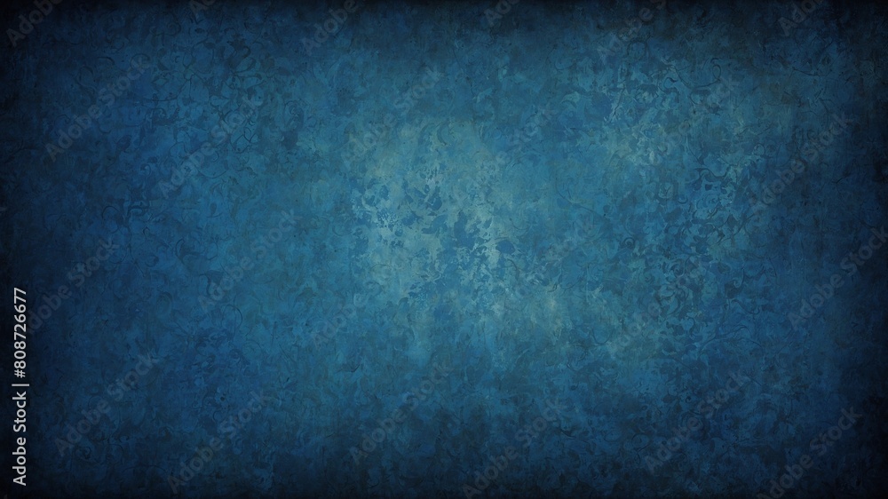 Dominating image textured blue background with vignette effect, creating sense of depth, focus towards center. Varying shades of blue suggest worn, aged surface. Dominating image textured blue background with vignette effect, creating sense of depth, focus towards center. Varying shades of blue suggest worn, aged surface.