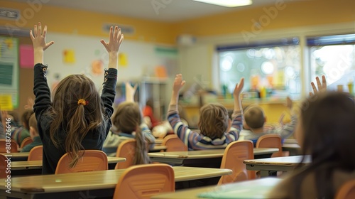 Engaged Students in a Bright Classroom Setting