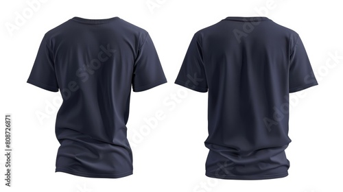 Mockup for design and print with nothing neat. T-shirtT-shirt front and back views isolated on white.