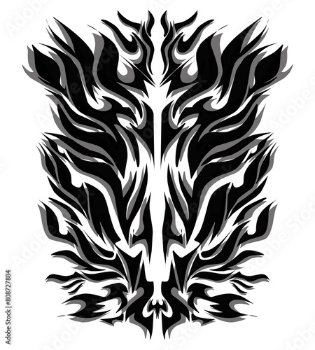 Illustration of an abstract tattoo in black. Perfect for designing hats, clothes, hand tattoos, posters