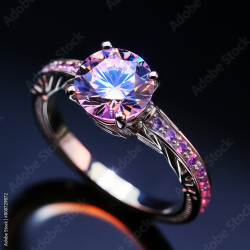 Stunning purple diamond ring, perfect for any special occasion.