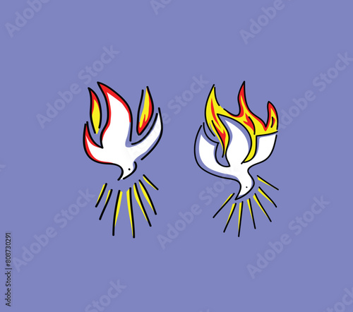 Holy spirit Fire Illustration, art vector design
