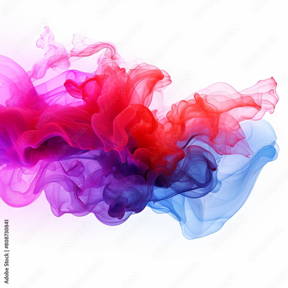 Obraz premium The image shows a colorful smoke cloud. The colors are vibrant and bright. The smoke is soft and wispy. The image is very calming and relaxing.