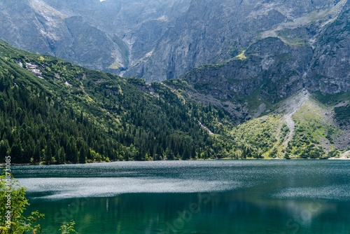 mountain lake mountain peak Morskie Oko Zakopane Poland view landscape