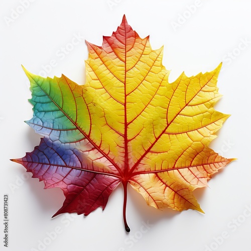 Wallpaper Mural This image is a photo of a multi-colored leaf that looks like a rainbow. It is an abstract image that can be used for various purposes. Torontodigital.ca