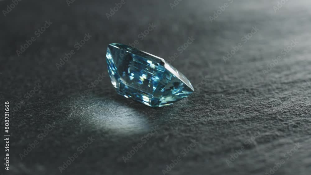 Polished blue gemstone rotates and sparkles Polished blue gemstone rotates and sparkles