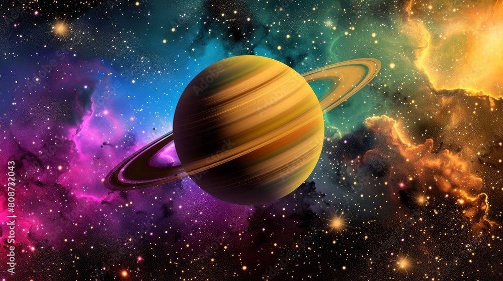 Naklejka premium Planets and galaxy, science fiction wallpaper. Beauty of deep space. Earth and galaxy in space.