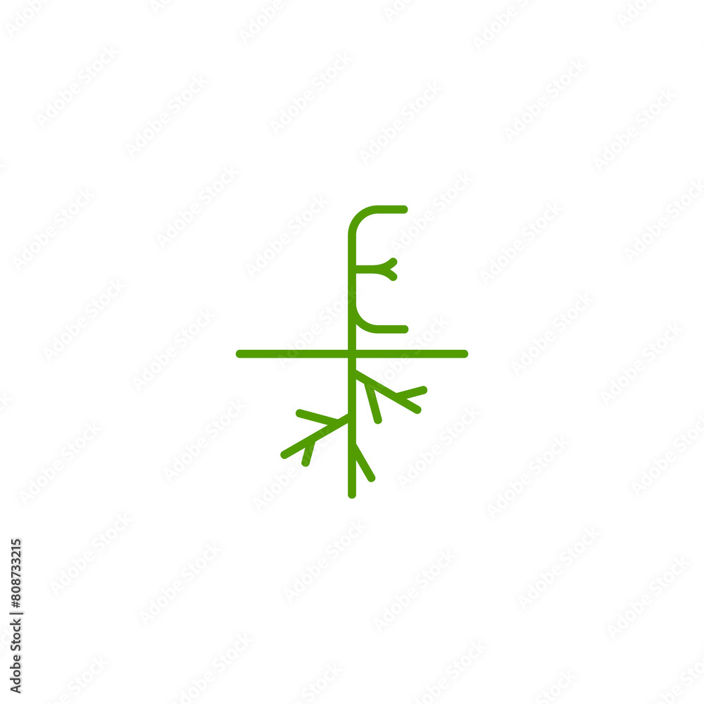 plant logo design in green color, line art of plant in green color plant logo design in green color, line art of plant in green color