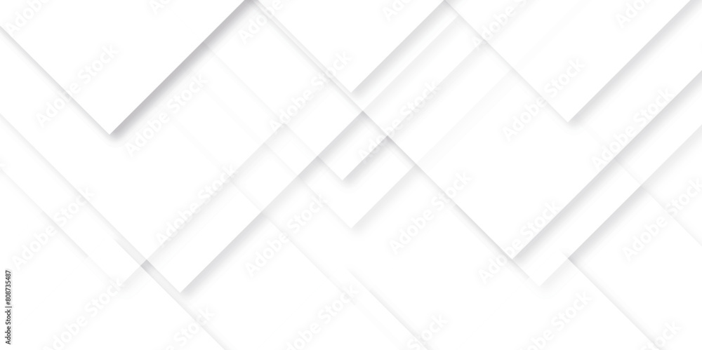 White modern abstract wide banner with geometric shapes. Abstract background vector white. Abstract white square shape with futuristic concept background. White transparent material in triangle. White modern abstract wide banner with geometric shapes. Abstract background vector white. Abstract white square shape with futuristic concept background. White transparent material in triangle.