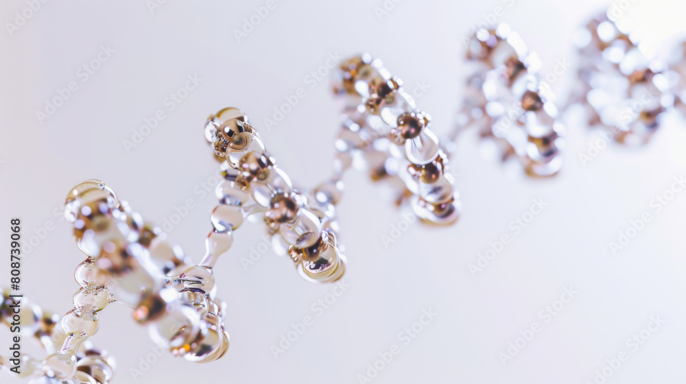 A DNA strand is shown in a blurry, fuzzy, and abstract way. The image is a representation of the structure of DNA, detailed depiction. Science concept. A DNA strand is shown in a blurry, fuzzy, and abstract way. The image is a representation of the structure of DNA, detailed depiction. Science concept.