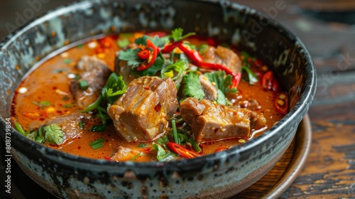 Spicy Braised Pork Tom Yum, Thai food