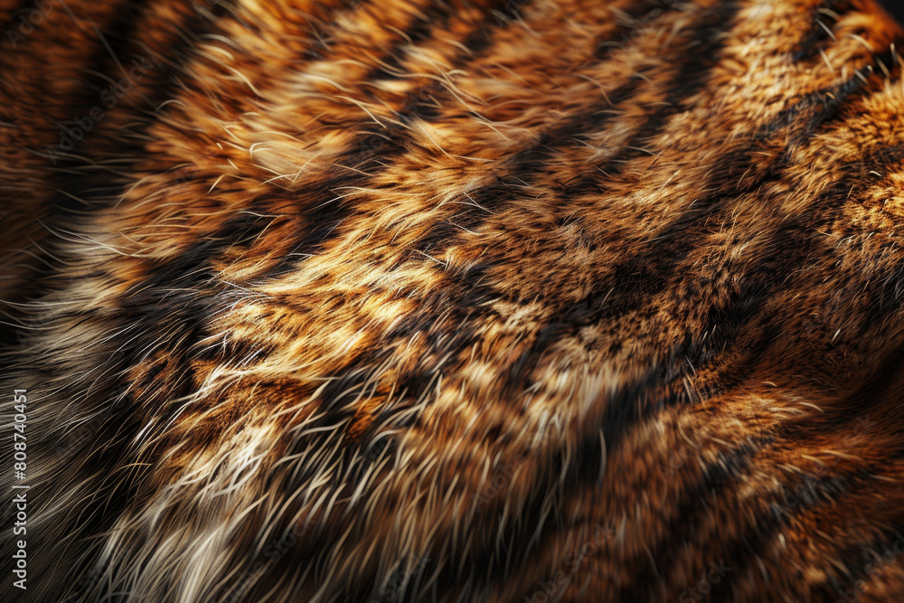 Close-up image capturing the intricate patterns and rich colors of an animal's fur, evoking the essence of the wilderness Close-up image capturing the intricate patterns and rich colors of an animal's fur, evoking the essence of the wilderness