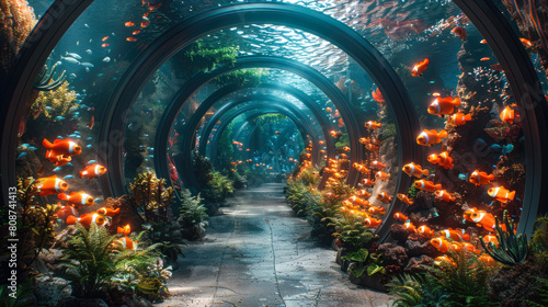 Aquatic Fantasy  A Futuristic Underwater World with Holographic Life