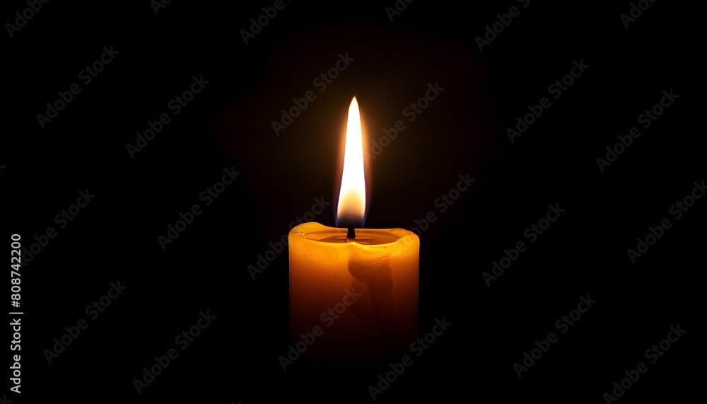 Glowing Candle Flame Illuminating the Darkness Glowing Candle Flame Illuminating the Darkness