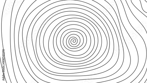 Swirl texture black and white background. Hand drawn line tunnel spiral twirl. Rectangle template. Vector illustration 1920x1080 ratio.