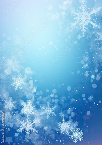 Card border: Blue and White Background With Snowflakes