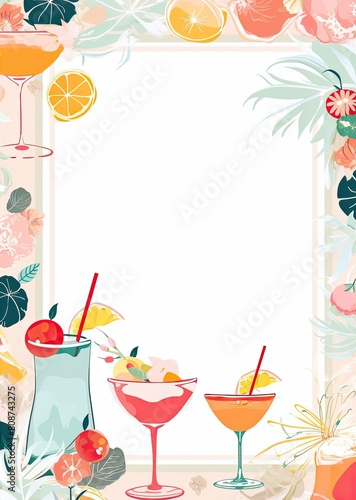 Card border: Drink and Fruit Display on Picture Frame