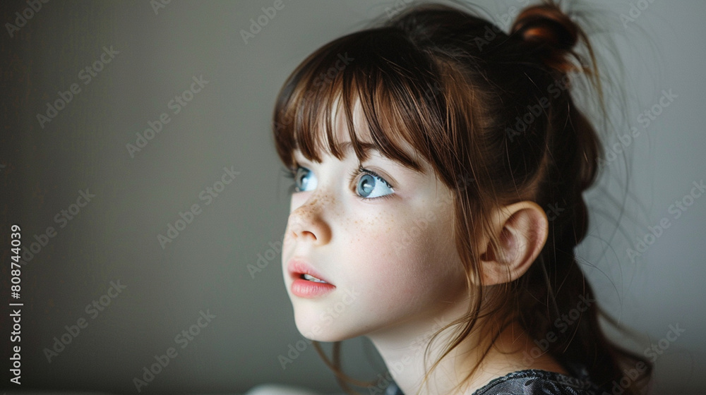 a brunette girl paying attention a brunette girl paying attention