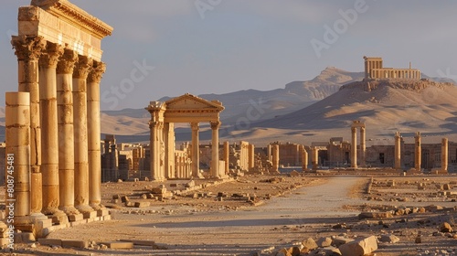 Old Ruins of the City of Palmyra: Ancient Architectural Marvels in Syria photo