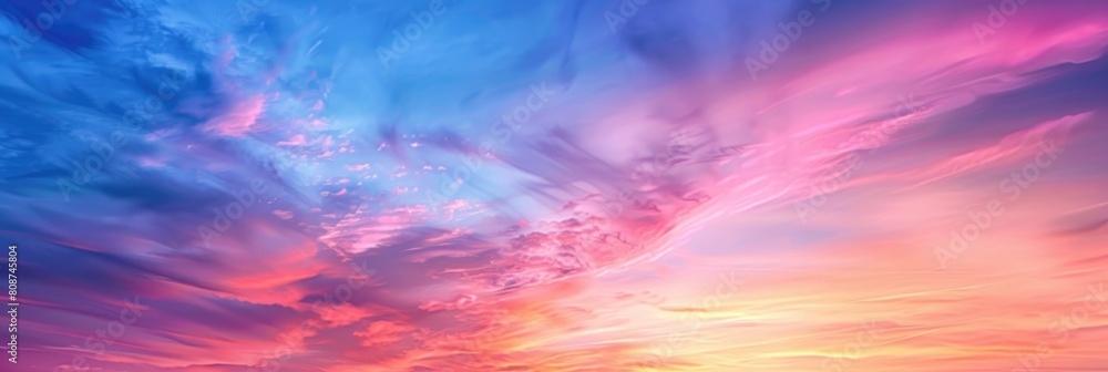 Sunset Heaven. Abstract Landscape with Dramatic Sunset and Twilight Sky Colors