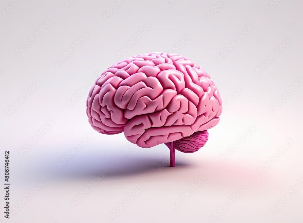 Pink brain in 3d style on a light background
Pink brain in 3d style on a light background