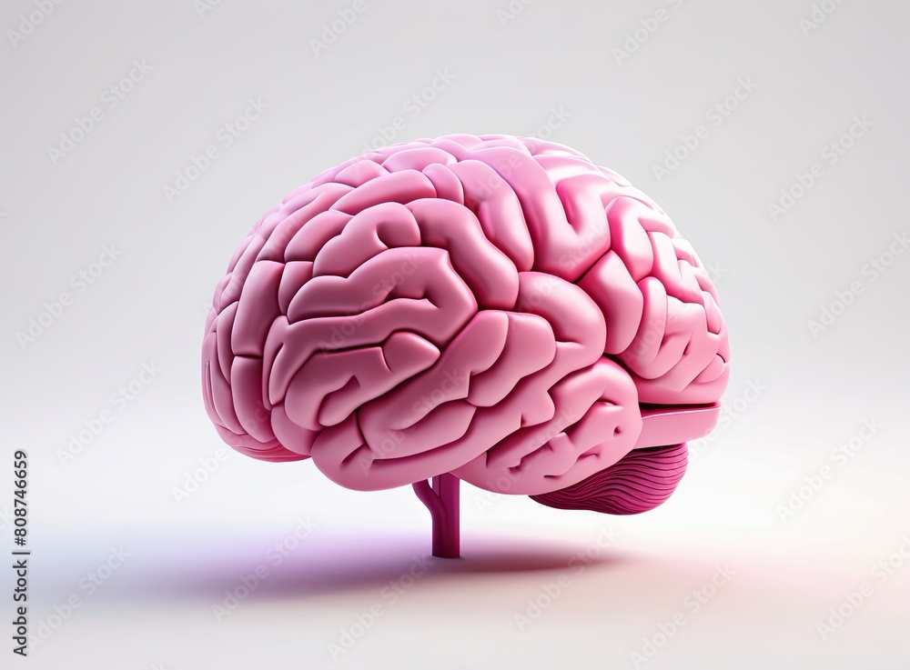 Pink brain in 3d style on a light background
Pink brain in 3d style on a light background