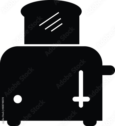 Bread toaster icon. Toaster kitchen equipment sign. Roasted toast symbol. flat style. © theerakit